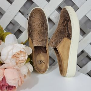 Sofft Somers III Slide Cognac Snake Print Size 7.5 Leather Upper